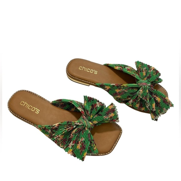 NEW Chico’s Knotted Bow Slide Sandals Women’s Size 6.5 M - Picture 4 of 6